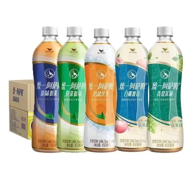 统一阿萨姆奶茶500ml*5瓶原味青提白桃芝士味网红奶茶饮料