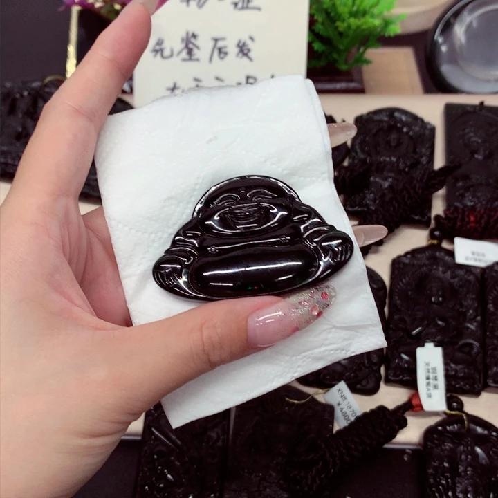 未镶嵌挂件翡翠天然a货钢琴黑挂件