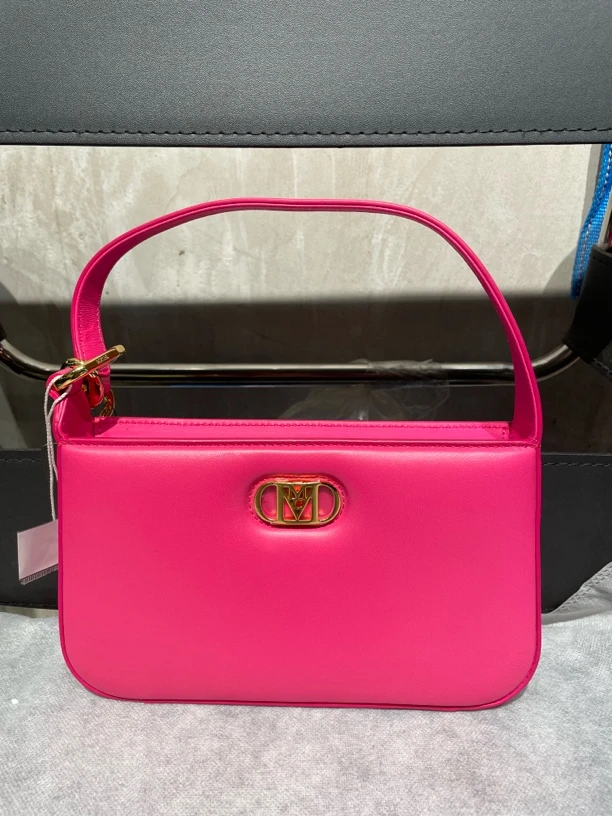 99新 MCM 复燃精选/全皮粉色腋下包
