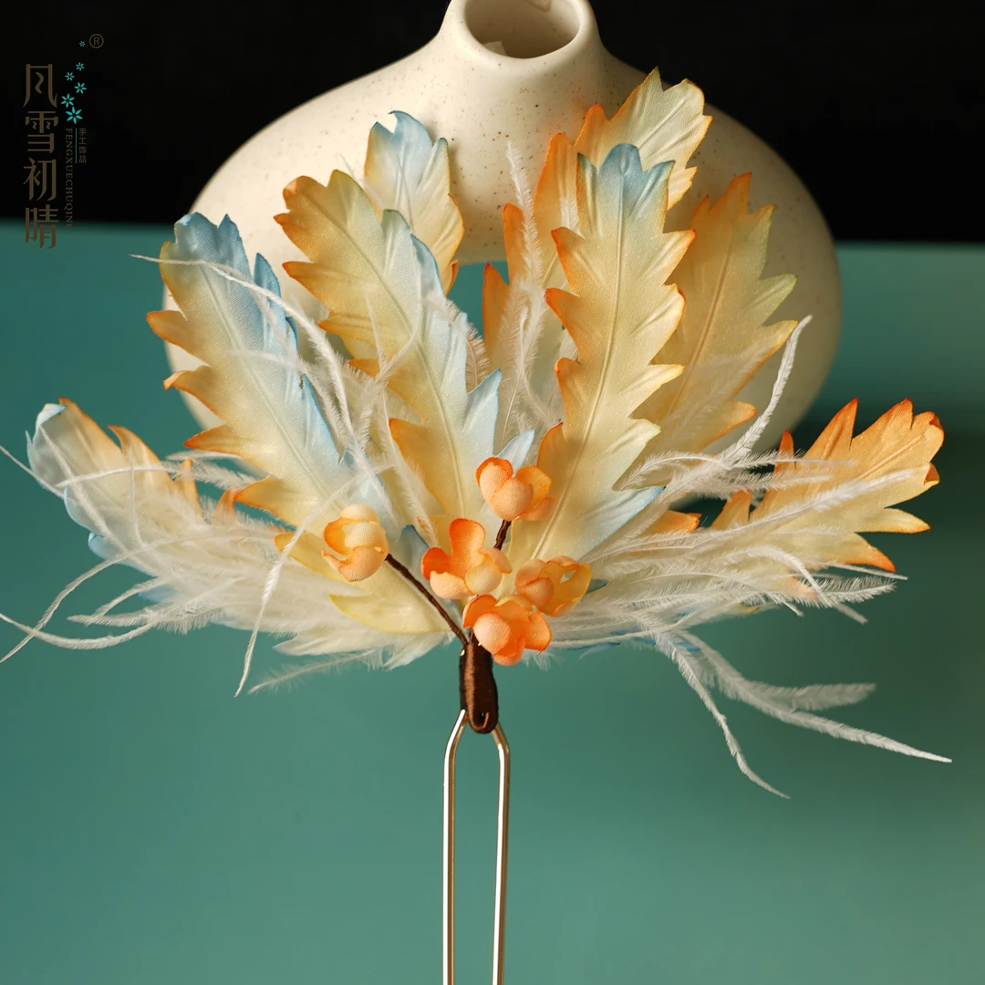 风雪初晴凤柔发钗【达人】手工设计清新汉服发饰女头饰发簪仙