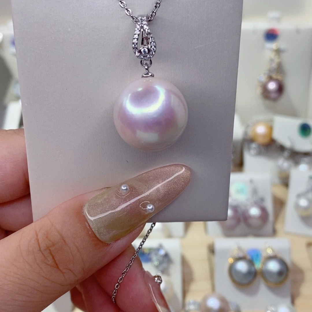 飯***飯淡水珍珠银S925镶嵌吊坠(赠链)