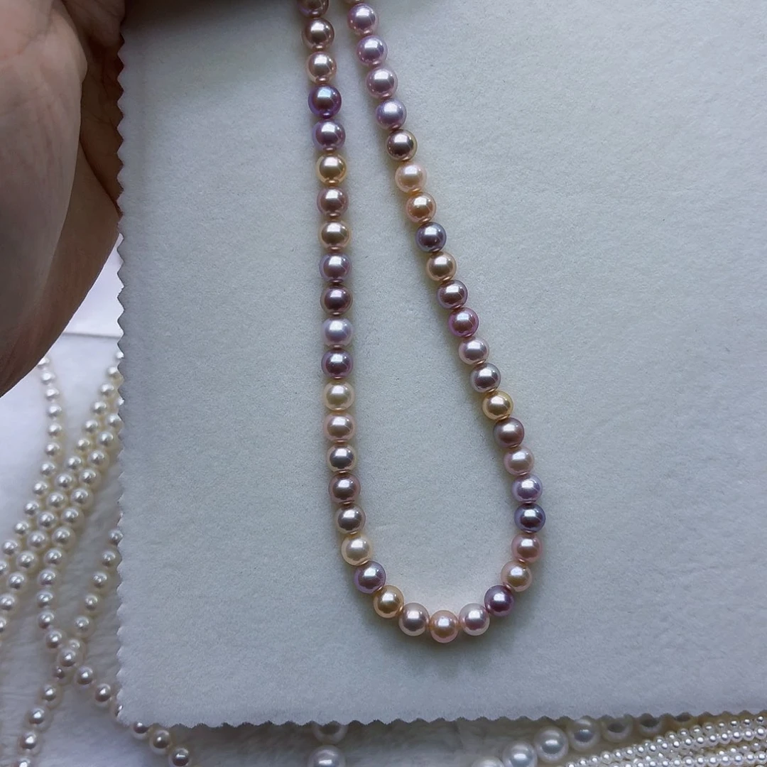 淡水珍珠银S925镶嵌颈饰7mm