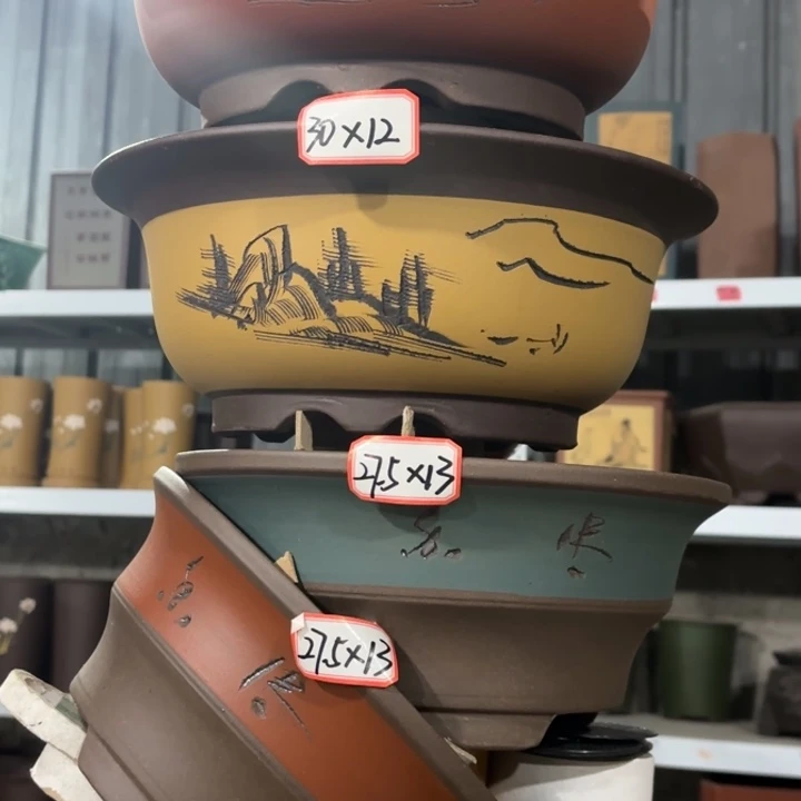 紫砂花盆     100-5。