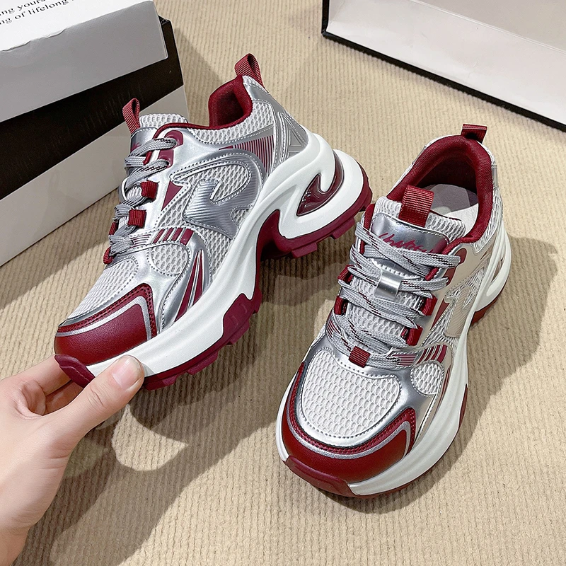 小香风老爹鞋女2025新款春秋阿甘鞋厚底女鞋增高运动鞋百搭休闲鞋