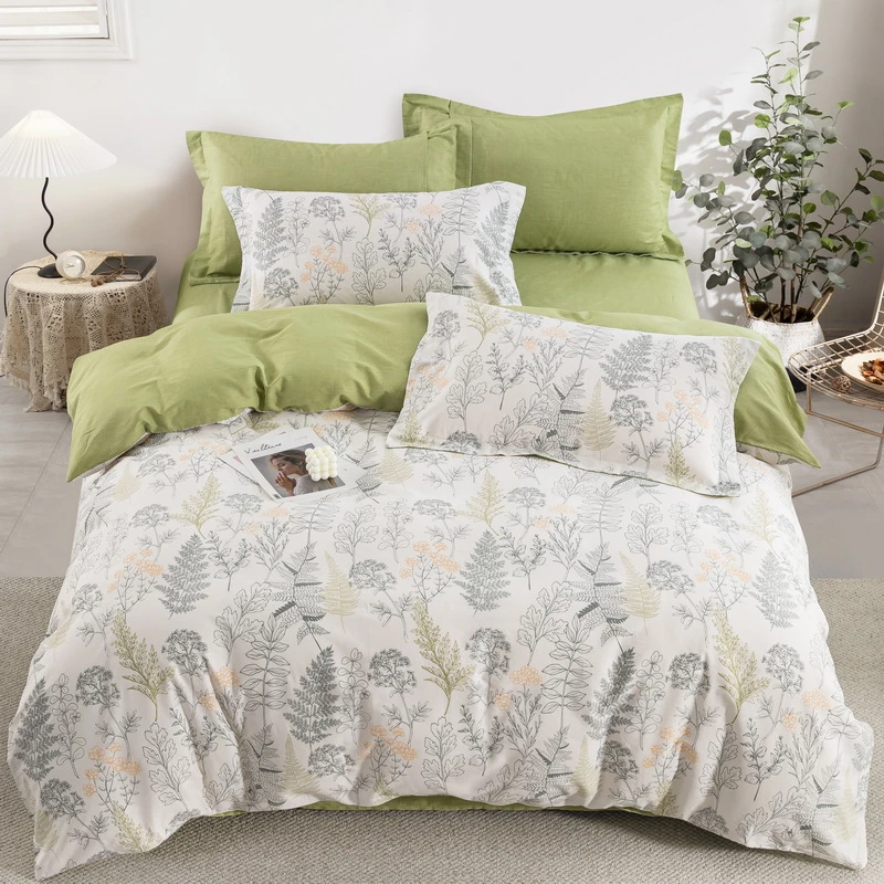 良品绘流年棉100床上四件套小碎花斜纹床单田园床单被罩南通4件套