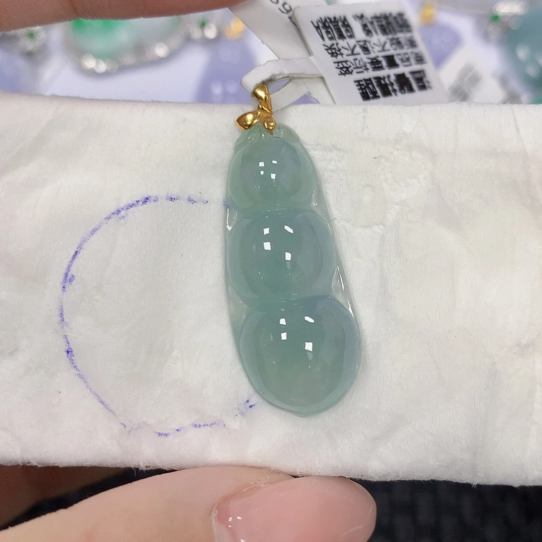 翡翠18K金镶嵌颈饰天然翡翠a货 百元以上9米证书费自理