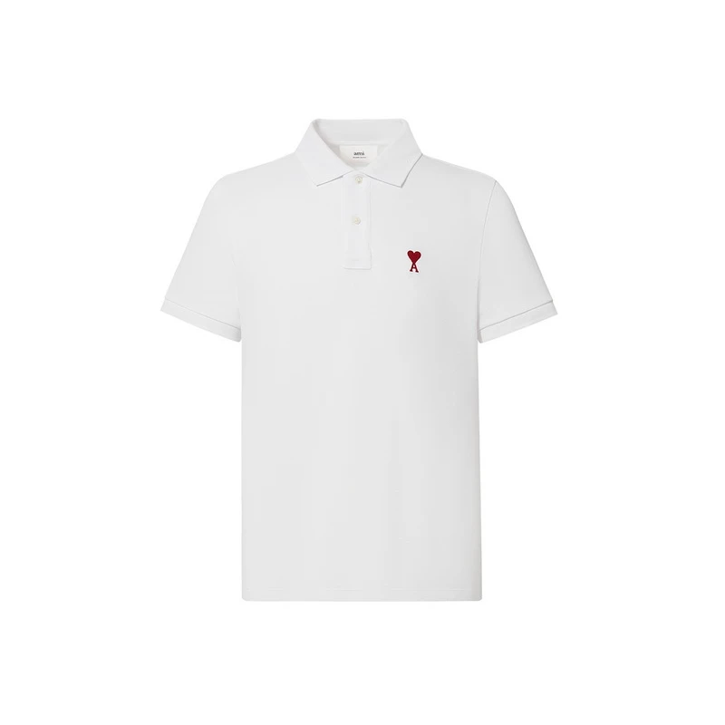 AMIPARIS 25春夏男士经典棉质红色爱心刺绣休闲短袖POLO衫