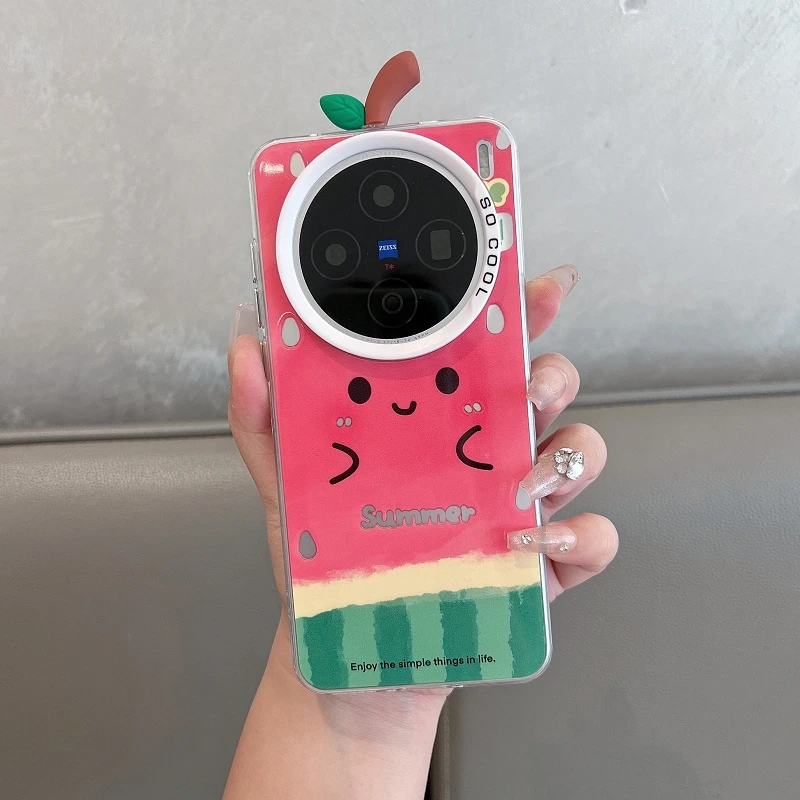适用于vivox200s手机壳新款可爱创意西瓜大孔防摔女款ins小清新