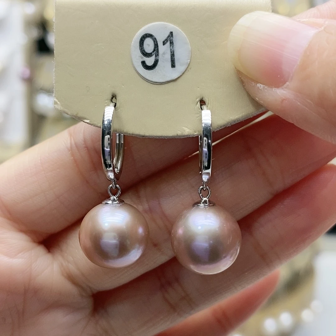淡水珍珠耳饰银S925镶嵌