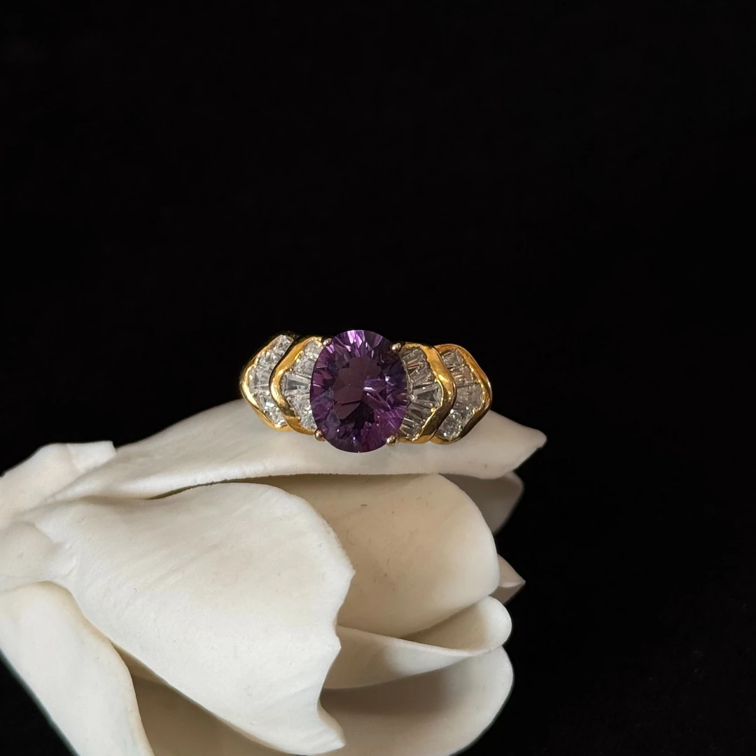 天然紫水晶戒指060