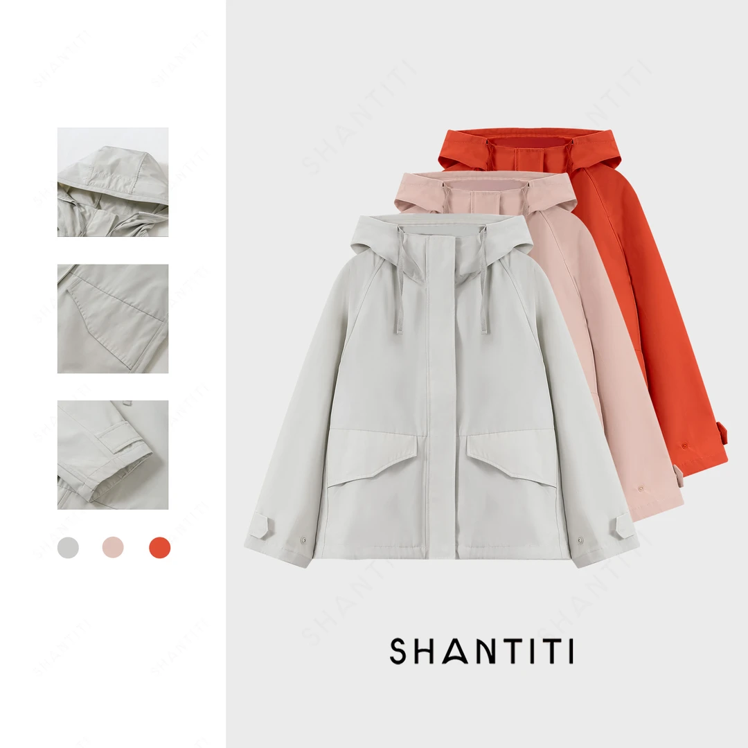 『U家同款冲锋衣』高密度走线-春季女士休闲外套 防风防水宽松夹克