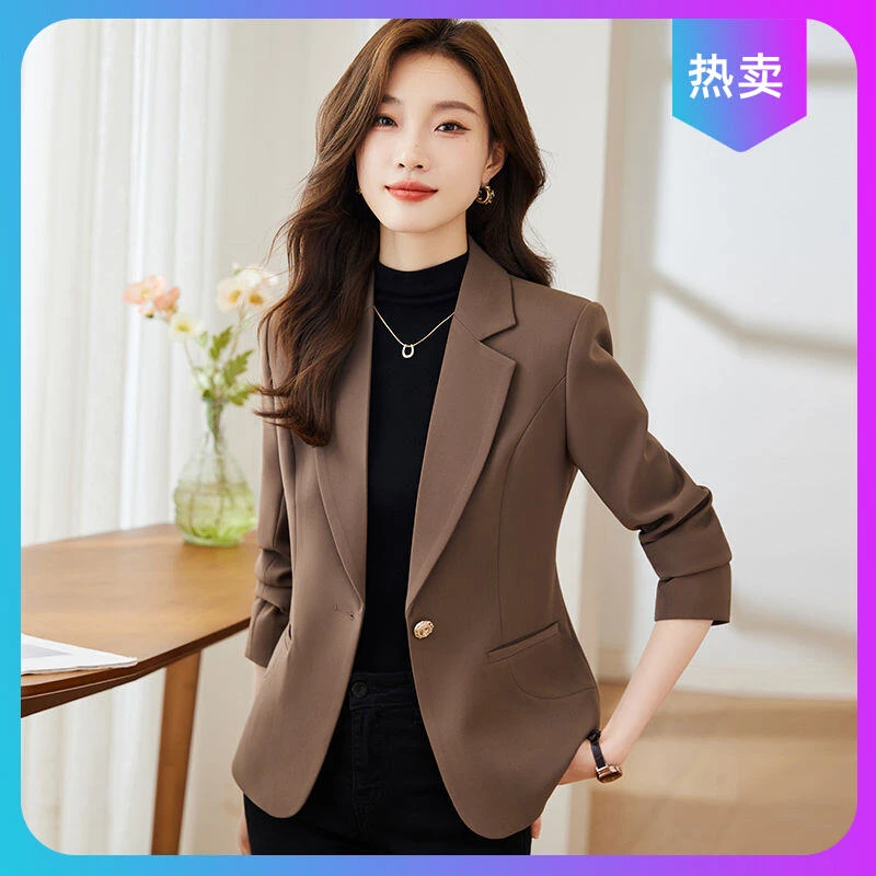 黑色西装外套女2025新款春秋季时尚百搭轻熟风小个子休闲西服