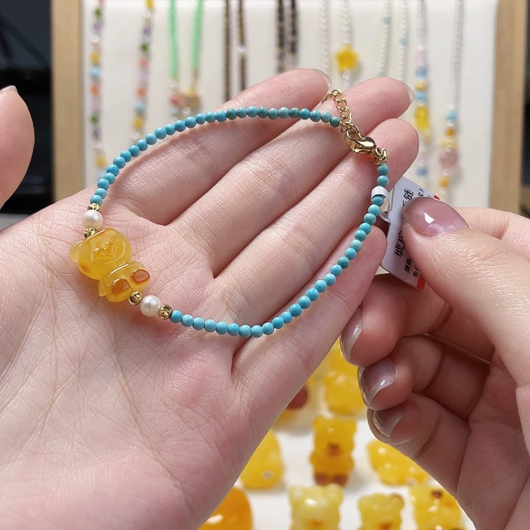 蜜蜡未镶嵌裸石蜜蜡手链