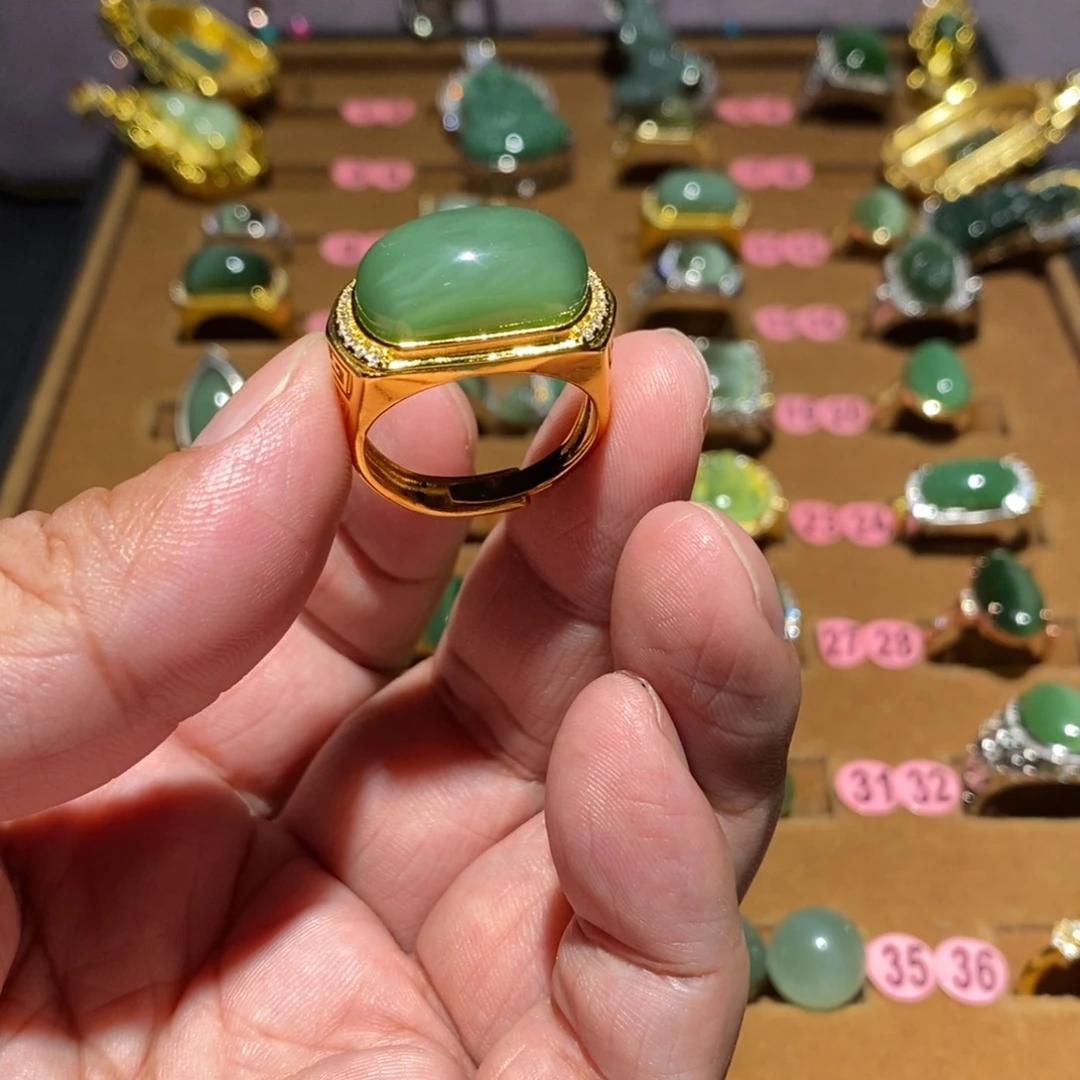 和田玉（碧玉）未镶嵌戒指