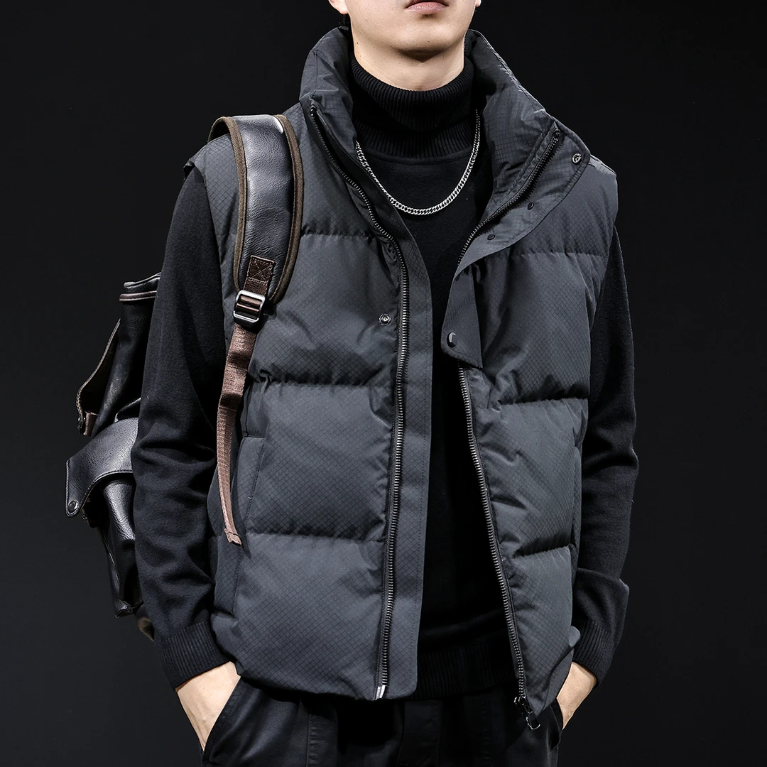 工装马甲男款冬季2024新款加厚保暖衣服立领男士潮牌外套大码秋冬