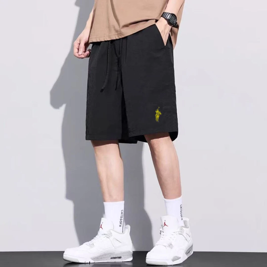 冰丝短裤男士宽松透气速干沙滩裤夏季运动休闲五分裤