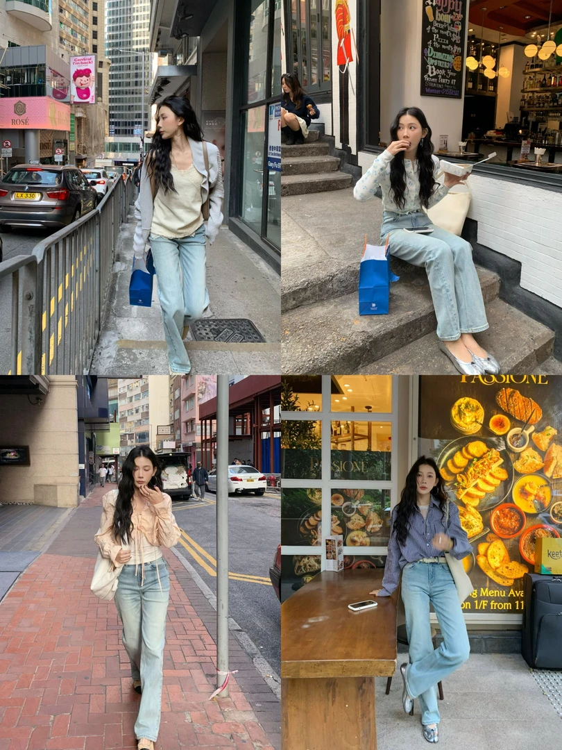 70不是七十【首尔时刊】早春韩版休闲直筒牛仔长裤