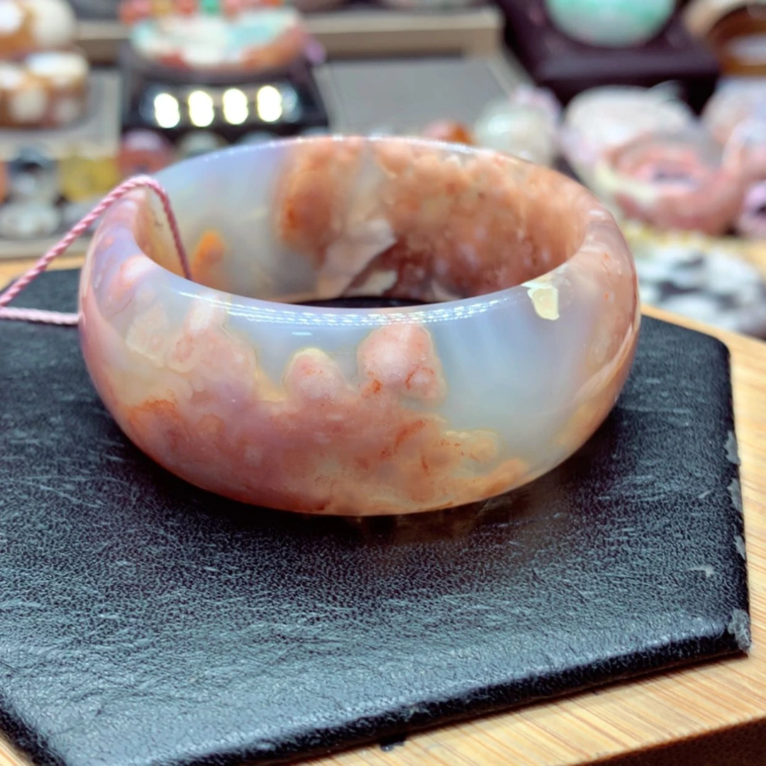 【闪购商品】玛瑙/玉髓2天然樱花玛瑙手镯未镶嵌爱**手镯2