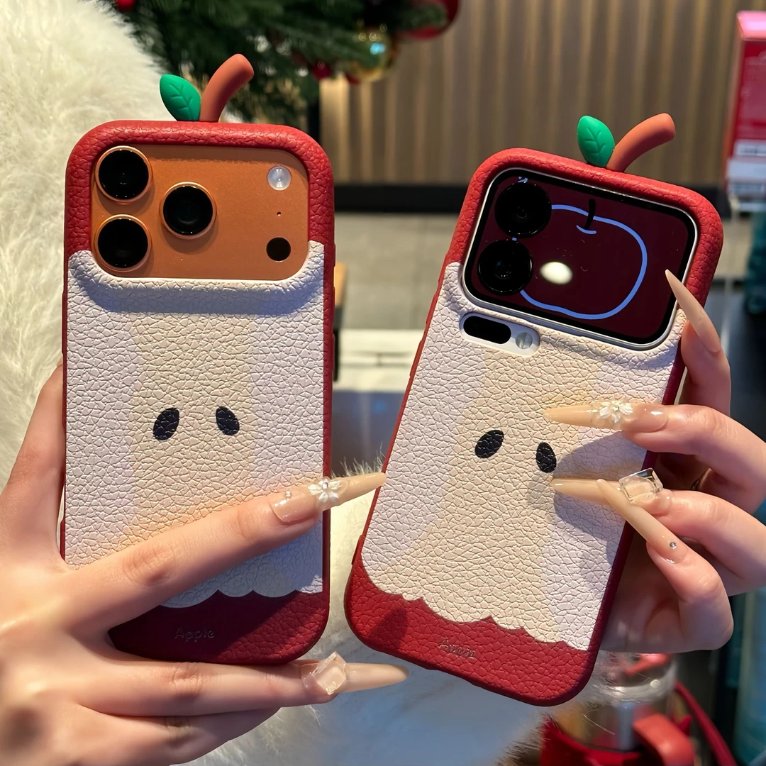 韩风个性苹果核适用苹果17pro皮纹16手机壳华为vivo小米oppo一加