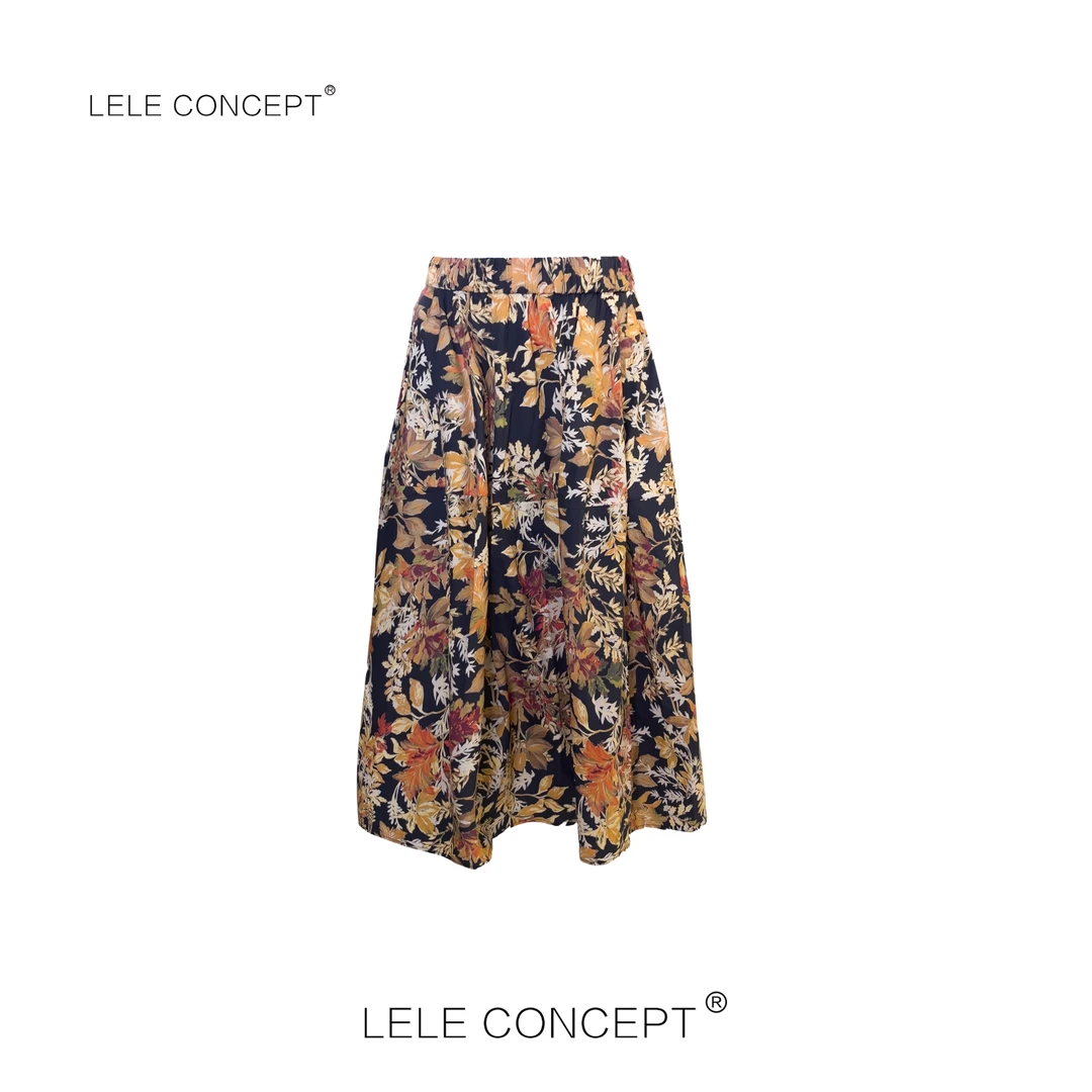 LELE CONCEPT丨时尚百搭松紧腰碎花半裙Q0575