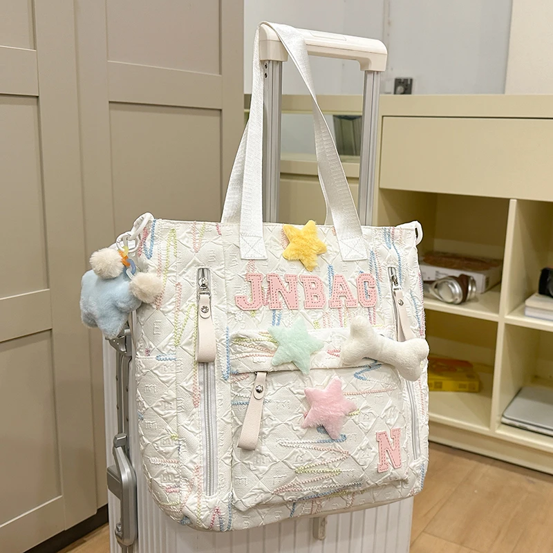 书包手提袋补课包补习袋小学生初中生女生字母背包单肩斜挎包998