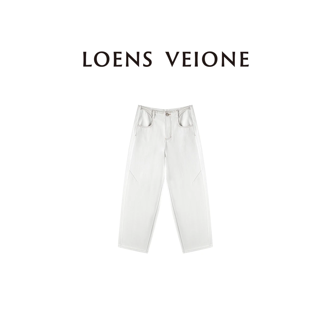 LOENS VEIONE/罗拉 定制棉时尚百搭设计感牛仔裤24CVCG0381N