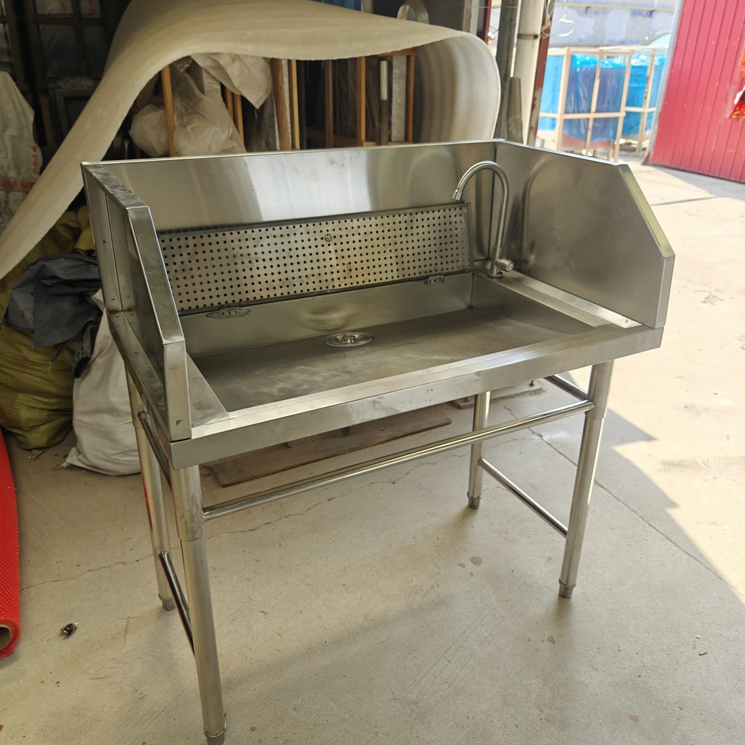 不锈钢翻板杀鱼台带提篮超市剁鱼台斜面可定做海鲜处理台酒店厨房
