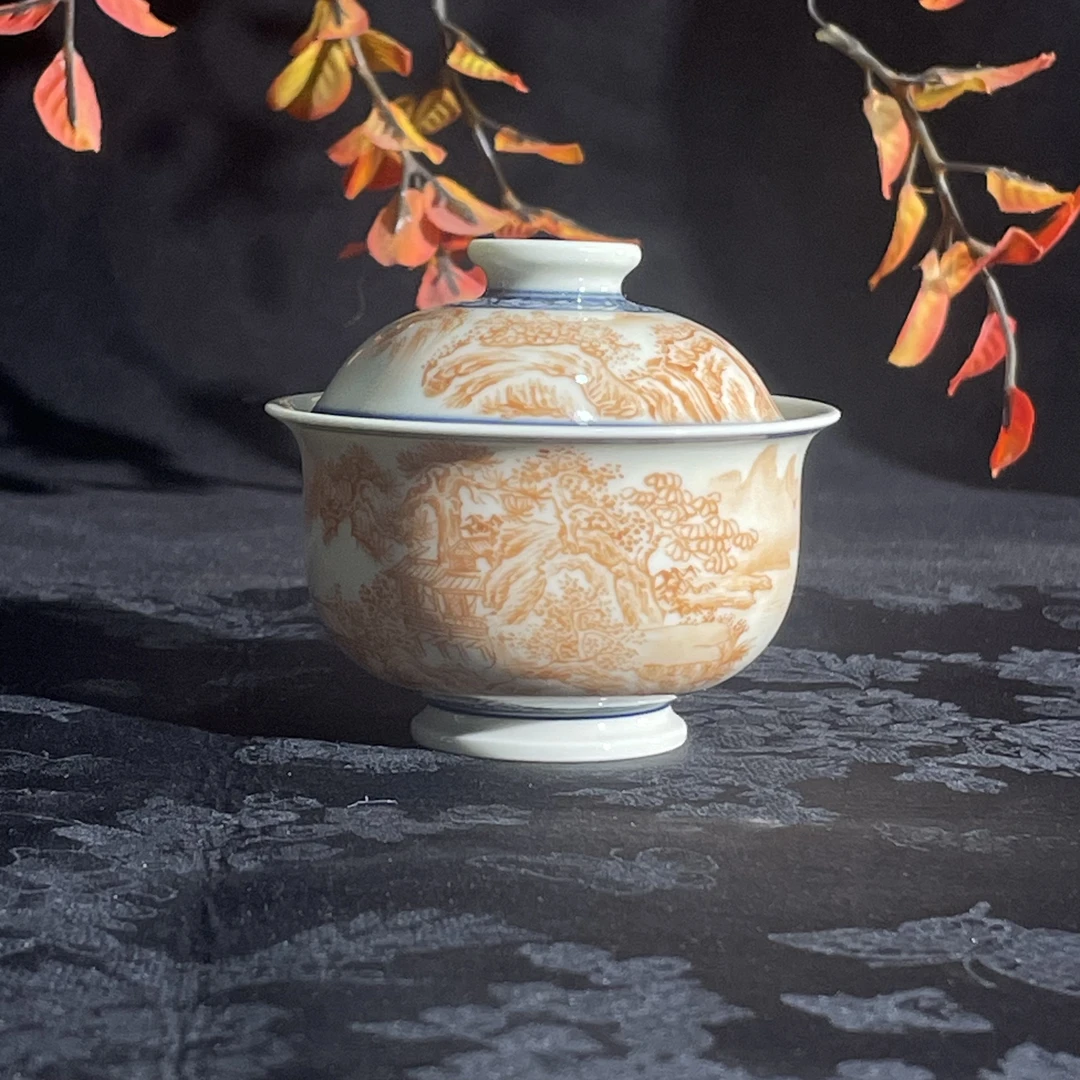 立勤堂 矾红细工山水 LQ577