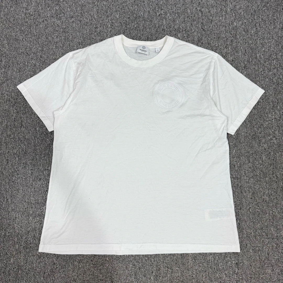 99新 BURBERRY/博柏利 13469873 巴宝莉白色圆环刺绣字母短袖 S码