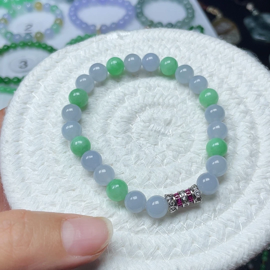 翡翠未镶嵌手链天然缅甸翡翠A货卡7.7