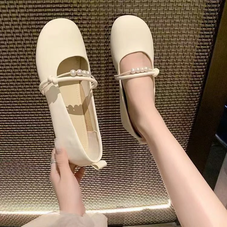 【品牌补贴】仙女风增高珍珠玛丽鞋春季软底玛丽珍平底单鞋玛丽珍鞋