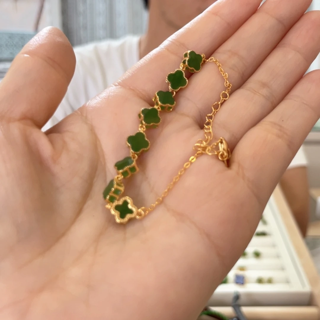 手链银S925镶嵌和田玉