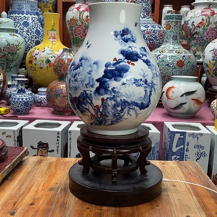 心***会景德镇陶瓷手工手绘花瓶摆件