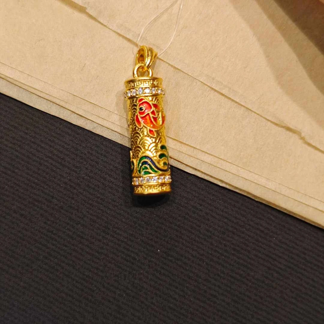 足金999 转金筒吊坠