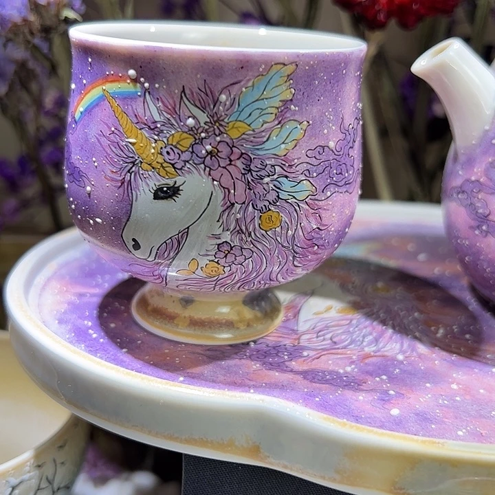 手绘幸运独角兽杯杯
