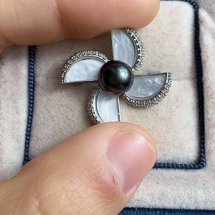 未镶嵌胸针海水珍珠8-9mm