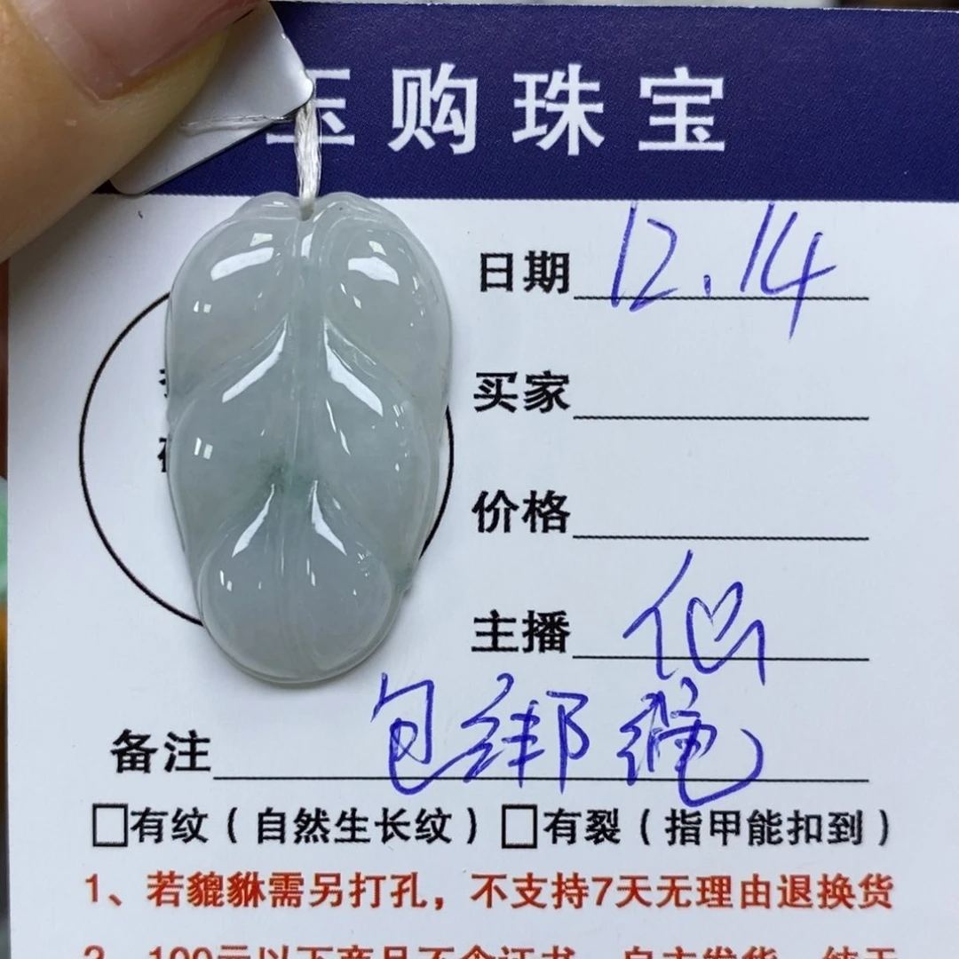 颈饰未镶嵌翡翠叶子