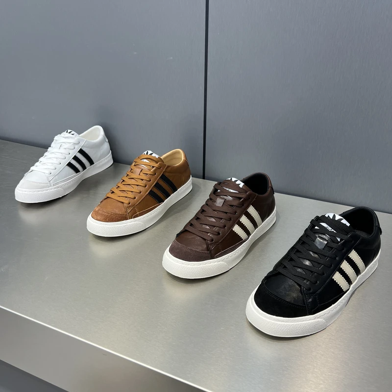 QS秋季新款韩版低帮男鞋皮面舒适百搭休闲鞋男士软底板鞋