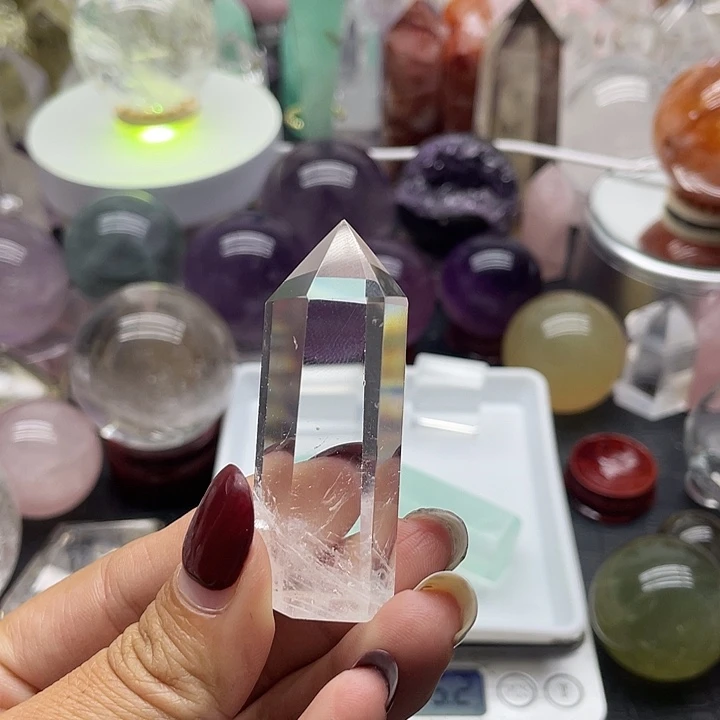 秋***️未镶嵌珠宝半成品水晶70白水晶柱