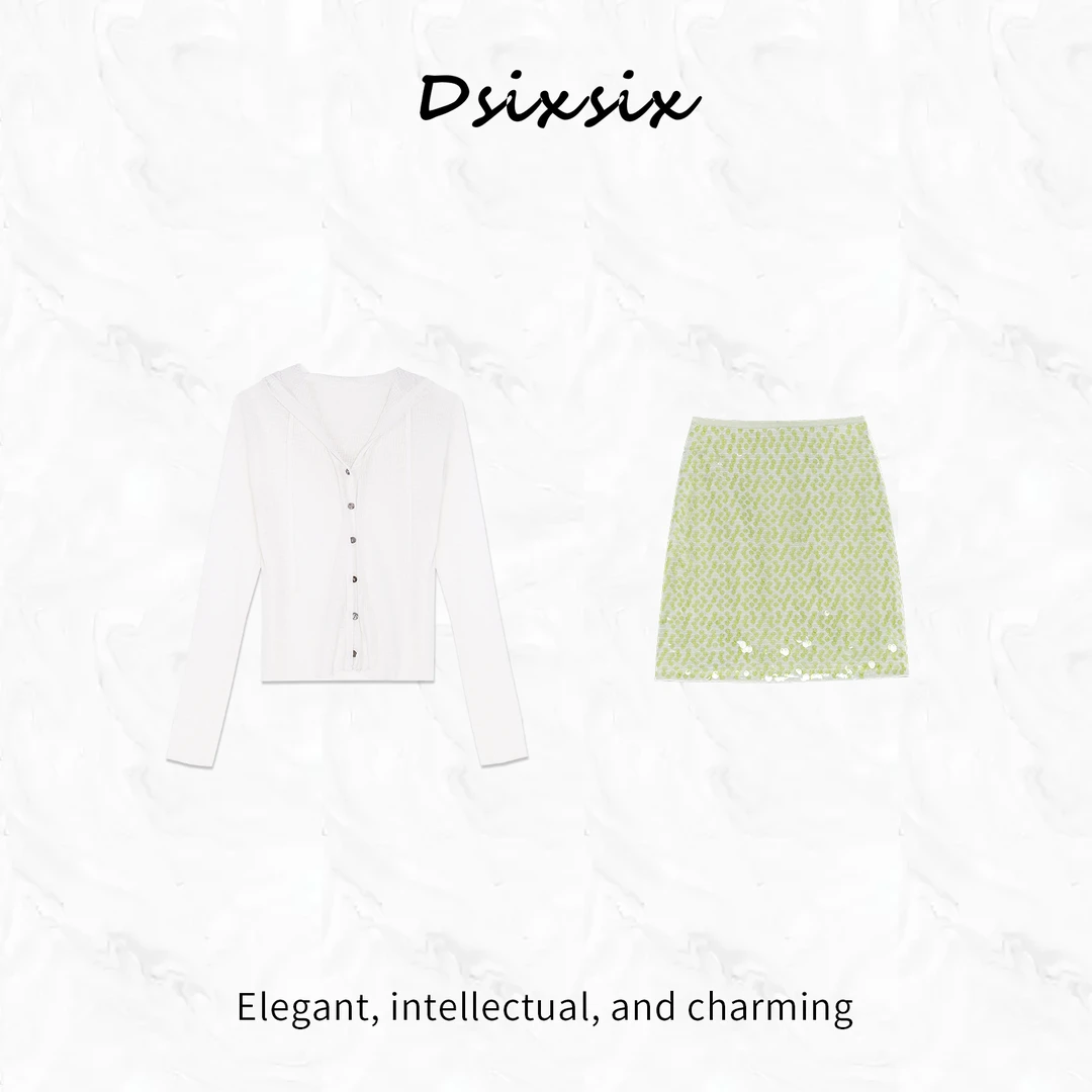 依漾自制【绿野星河】夏季新款优雅气质百搭碎花半身裙套装女装