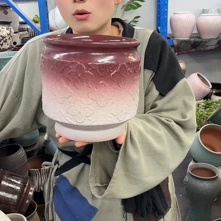 18×19 -粗陶花盆有孔-买买买