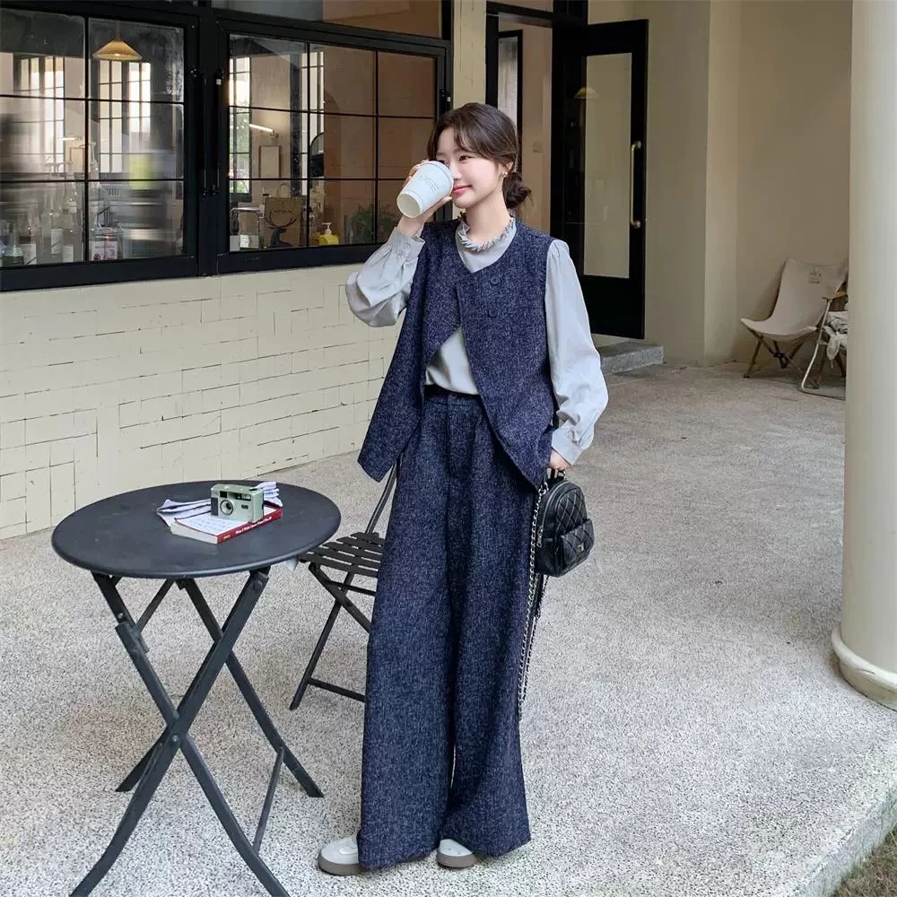 2025春季欧货小香风洋气时髦休闲衬衫三件套女套装 9006