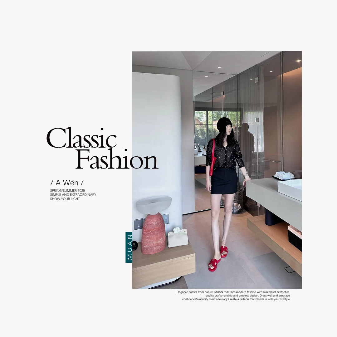 木岸MUAN：《波点美学开衫》“波点系列”定制法式波点针织衫女DG3-124