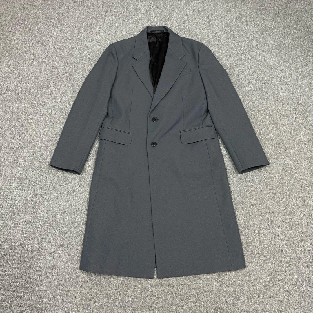99新 Prada/普拉达 16377229 灰色羊毛大衣西装外套 48码99新