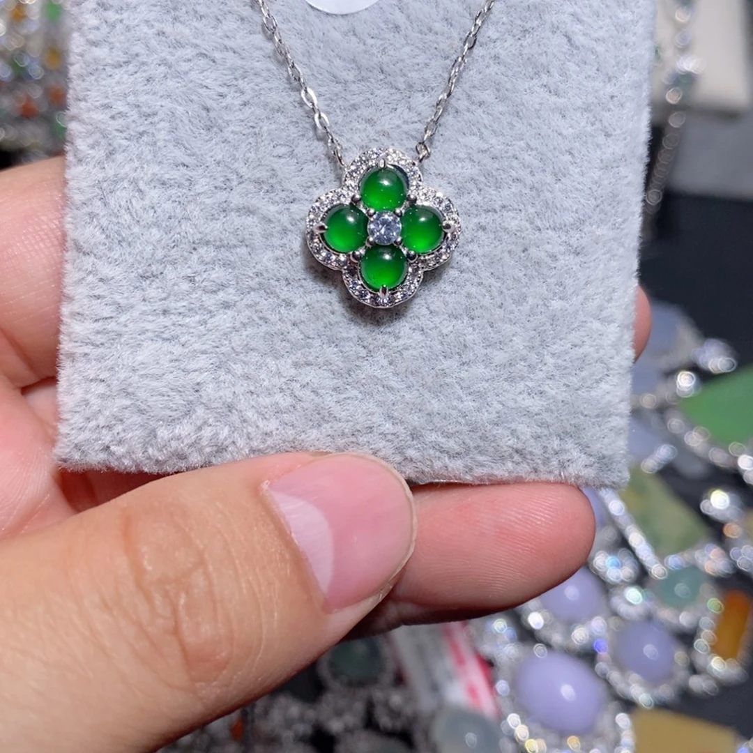 翡翠银S925镶嵌颈饰n j j k