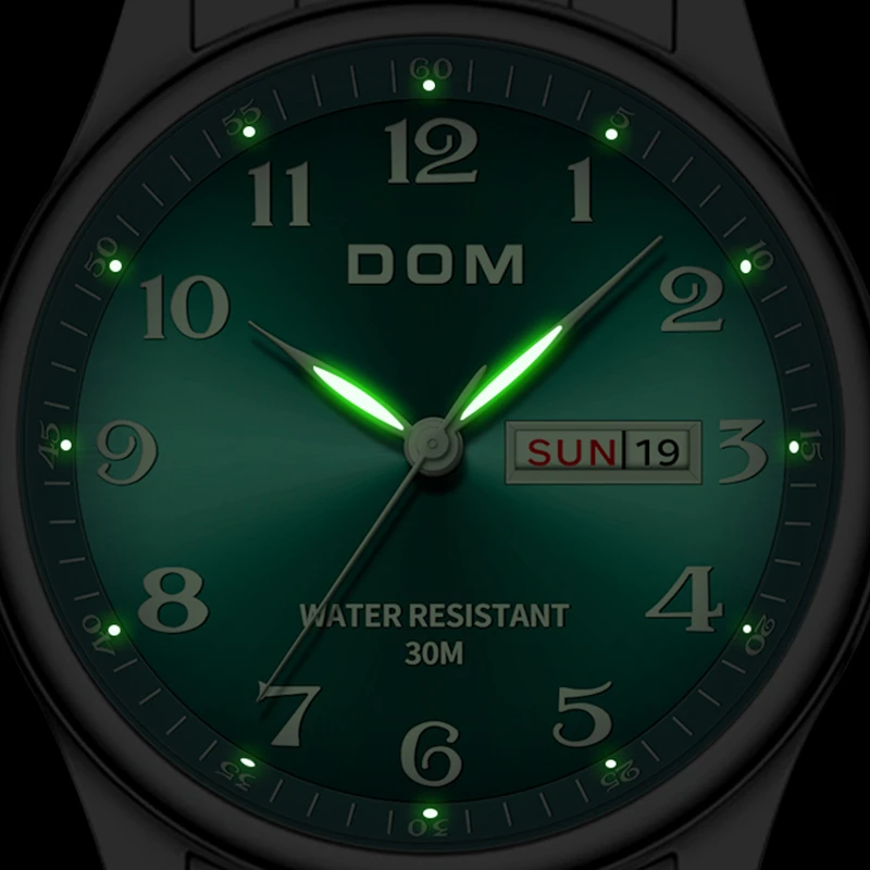 经典男士双日历简约全石英表时尚复古夜光防水腕表送礼佳选男款