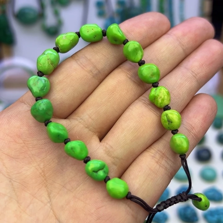 菜籽绿水草纹随型手串