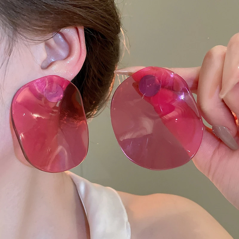 铜合金亚克力耳饰 虾片耳环气质女高级感潮2025虾片耳钉