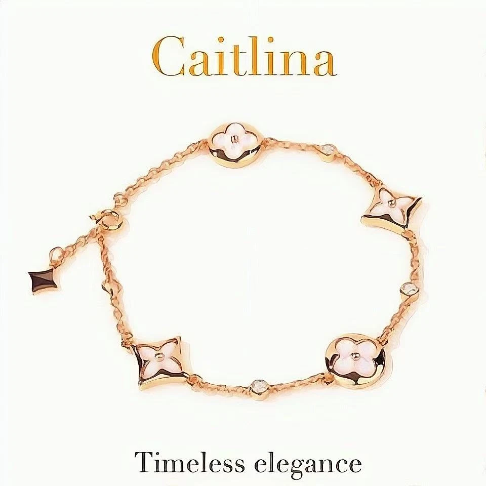 合金手镯 Caitlina-  设计师款高定提夫兰镀K金老花手链