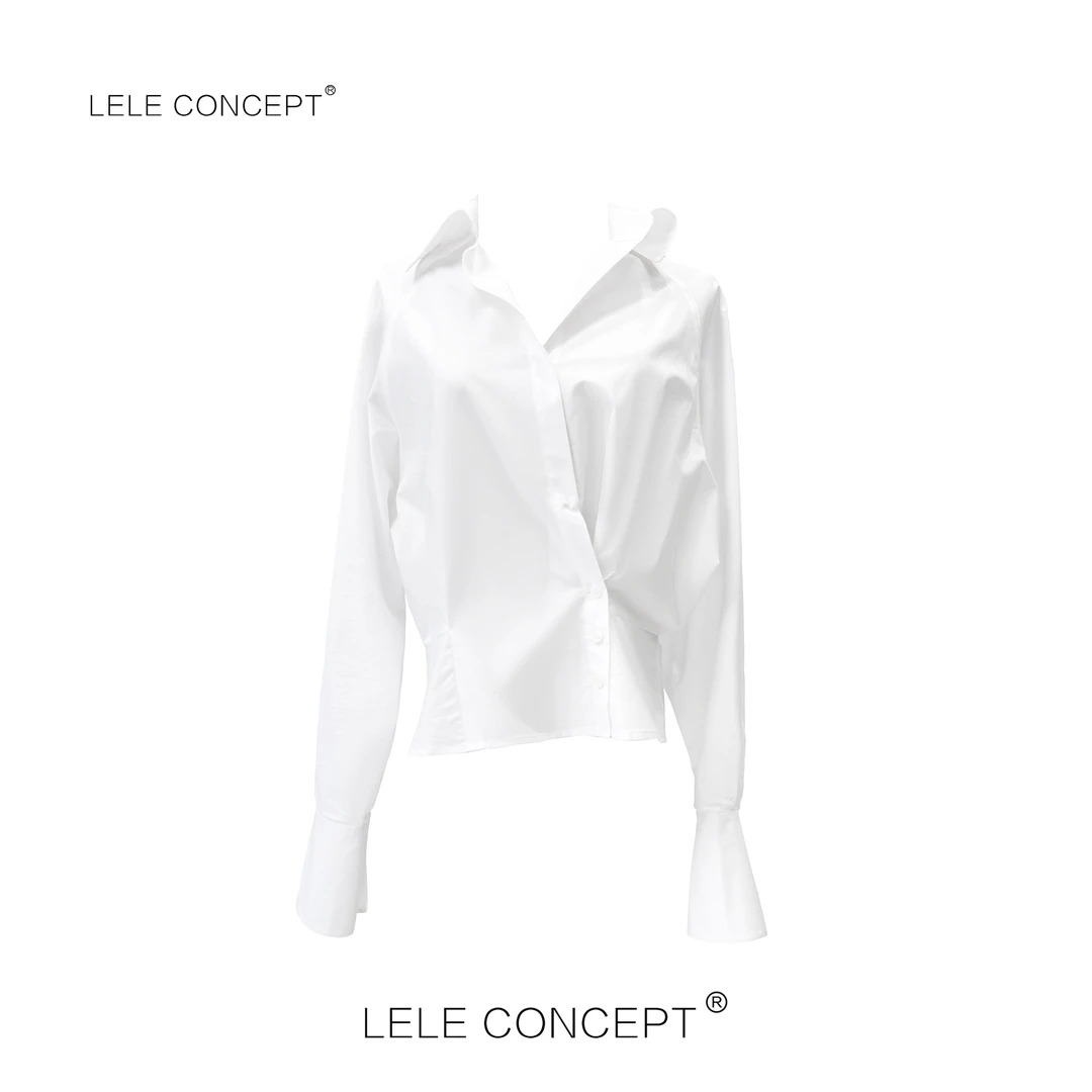 LELE CONCEPT｜时尚系扣收身净色衬衫S0801